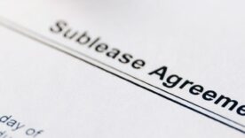 Legal document Sublease Agreement on paper close up