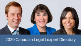 2020 Canadian Legal Lexpert Directory showing images of Craig Ross, Anna Esposito and Maria Ruberto