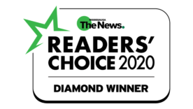 Mississauga The News Readers' Choice 2020 Official Diamond Winner Award Badge