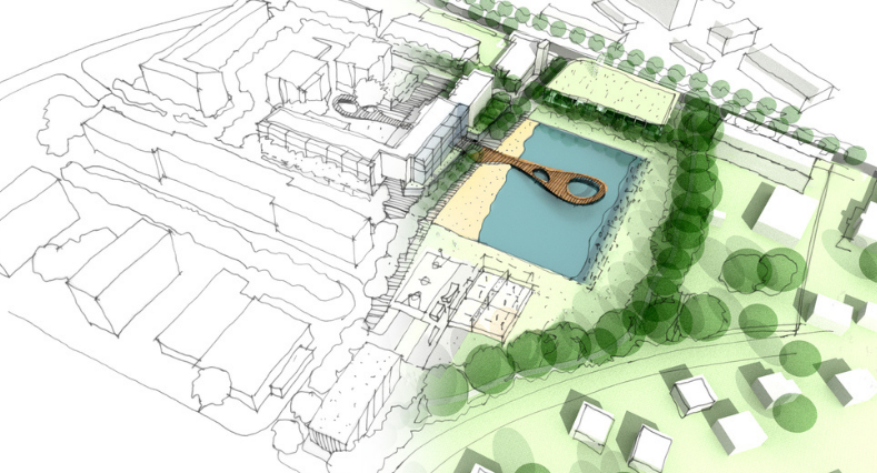 Illustration of an idea and implementation of urban design