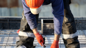 A construction worker working