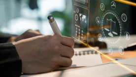 Signing of document virtually with legal symbols over the image