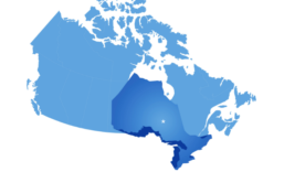 Map of Canada where Ontario province is pulled out