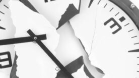 Broken clock on a white background