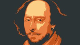 Malang, Indonesia - 4 May 2021: William Shakespear line art portrait