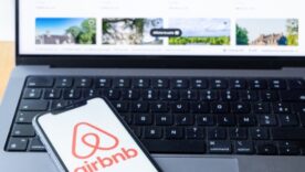 Smartphone with Airbnb application.