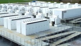 View of Modern Battery Energy Storage Park for Renewable Power Integration