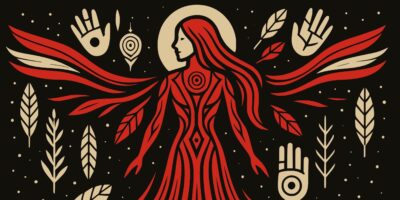 Concept of woman in a red dress depicting missing and murdered Indigenous women and Girls Day