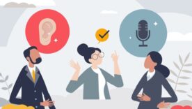 Mediation session and guiding business conversation tiny person concept