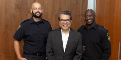 Acting Sergeant Peter Grant, Constable Yashkumar Chaudhary and Ahmed Bulbulia