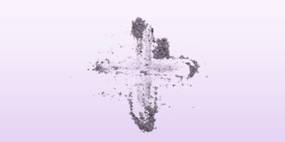 Cross made of ashes, Lent season concept
