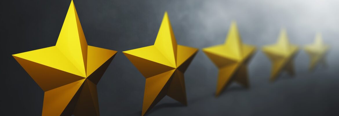 3D illustration of a golden star concept