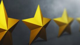 3D illustration of a golden star concept