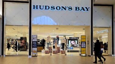 A Hudson's Bay department store entrance at the Hillcrest Mall in Richmond Hill, Ontario